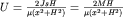 $U= \frac{2Js H}{\mu ({x}^{2} +{H}^{2} )} = \frac{2MH}{\mu ({x}^{2} +{H}^{2} )} $