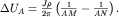$ \Delta U_{A} = \frac{J\rho }{2\pi} \left ( \frac{1}{AM} - \frac{1}{AN}\right ).$
