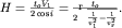 $H = \frac{t_o V_1}{2\cos i} = \frac{t_o}{2\sqrt{\frac{1}{v_1^2} - \frac{1}{v_^2}}}.$