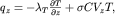 ${q}_{z} = -{\lambda }_{T} \frac{\partial T}{\partial z} + \sigma C{V}_{z} T,$