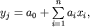 $y_{j} =a_{0} + \sum\limits_{i=1}^{n} a_{i} x_{i},$