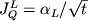 $J_Q^L = \alpha_L / \sqrt t$