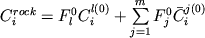 $C_i^{rock} = F_l^0 C_i^{l(0)} + \sum\limits_{j = 1}^m {F_j^0 \bar C_i^{j(0)} }$