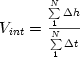 $V_{int} = {\frac{{{\sum\limits_{1}^{N} {\Delta h}}} }{{{\sum\limits_{1}^{N}{\Delta t}}} }}$